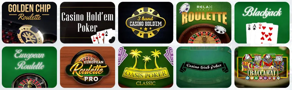 Jeux de table au Felixspin Casino
